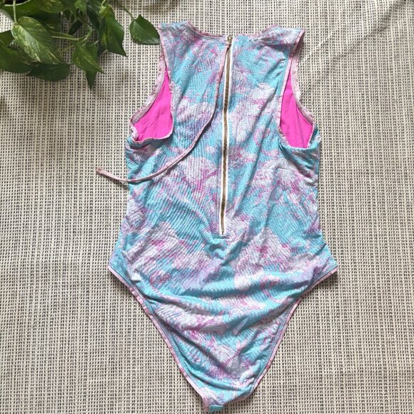 LoveShackFancy x Hurley Under the Sea metallic mermaid toile one piece swimsuit - Picture 6 of 6